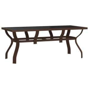 Dove Glass Top Garden Dining Table Large In Brown - UK