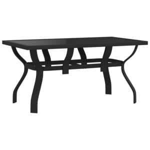 Dove Glass Top Garden Dining Table Small In Black - UK