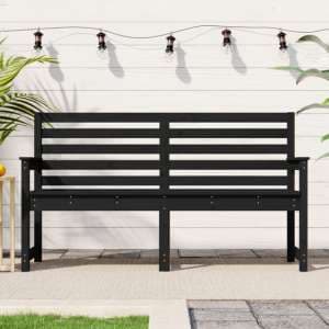 Dove Solid Wood Pine Garden Seating Bench Large In Black