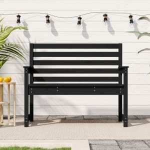 Dove Solid Wood Pine Garden Seating Bench Small In Black