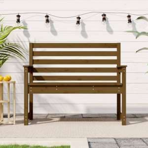 Dove Solid Wood Pine Garden Seating Bench Small In Honey Brown