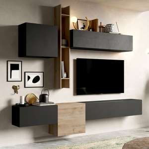 Dove Wall Hung Wooden Entertainment Unit In Cadiz And Lava - UK