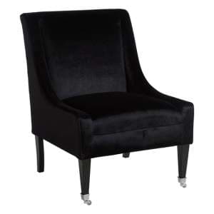 Dowten Upholstered Velvet Accent Chair In Black - UK
