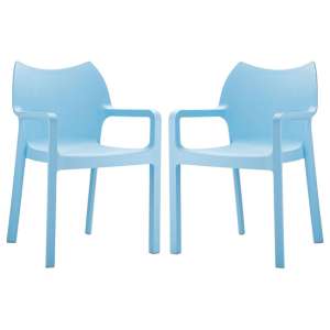 Dublin Light Blue Reinforced Glass Fibre Dining Chairs In Pair