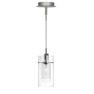 Duo Clear Glass Ceiling Pendant Light In Chrome
