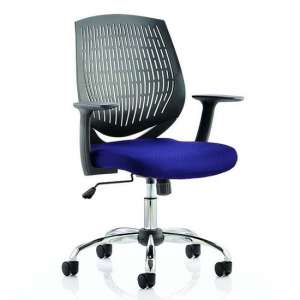 Dura Black Back Office Chair With Stevia Blue Seat