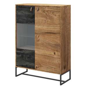 Durham Wooden Display Cabinet With 2 Doors In Ribbeck Oak - UK