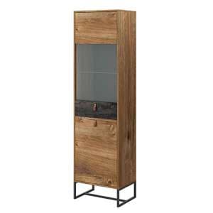 Durham Wooden Display Cabinet Tall With 2 Doors In Ribbeck Oak - UK