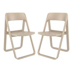 Durham Taupe Polypropylene Dining Chairs In Pair
