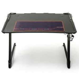 DxRacer Wooden Gaming Desk In Black With LED Lights Cover