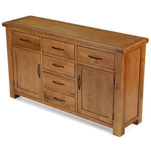Earls Wooden Extra Large Sideboard In Chunky Solid Oak - UK