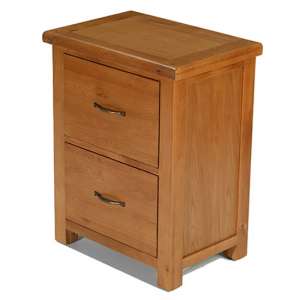 Earls Wooden Office Filing Cabinet In Chunky Solid Oak