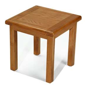 Earls Wooden Side Table In Chunky Solid Oak - UK