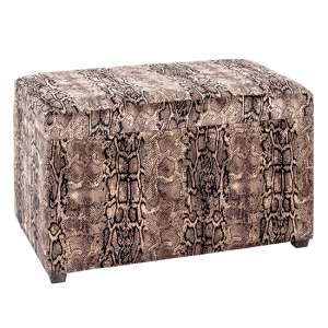 Eastroy Fabric Upholstered Storage Ottoman In Snake Print
