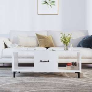 Ebco High Gloss Coffee Table With 1 Door In White