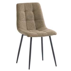Ebele Fabric Dining Chair In Olive With Black Legs - UK