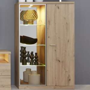 Echo LED Display Cabinet In Artisan Oak With 2 Doors - UK