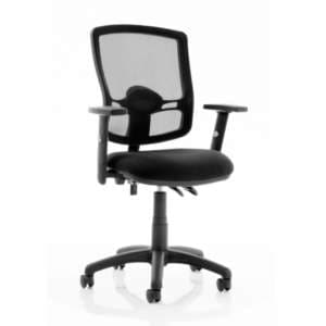 Eclipse Black Deluxe Office Chair With Adjustable Arms - UK