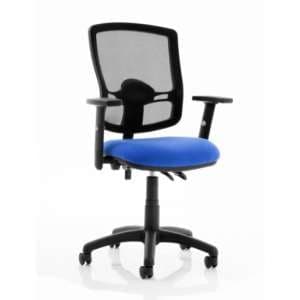 Eclipse Blue Deluxe Office Chair With Adjustable Arms - UK
