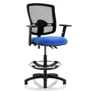 Eclipse Blue Deluxe Office Chair With Arms And Rise Kit