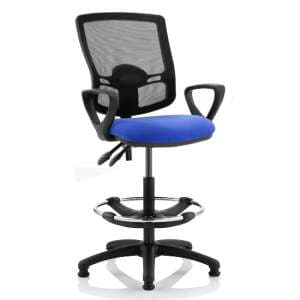 Eclipse Blue Deluxe Office Chair With Loop Arms And Rise Kit - UK