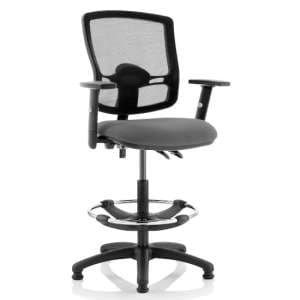 Eclipse Charcoal Deluxe Office Chair With Arms And Rise Kit - UK