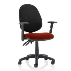 Eclipse II Black Back Office Chair In Chilli And Adjustable Arms - UK