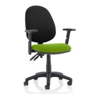 Eclipse II Black Back Office Chair In Green And Adjustable Arms - UK