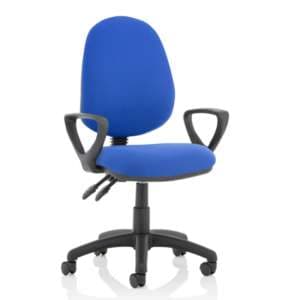 Eclipse II Fabric Office Chair In Blue With Loop Arms - UK