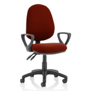 Eclipse II Fabric Office Chair In Ginseng Chilli With Loop Arms - UK