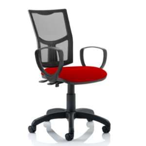 Eclipse II Mesh Back Office Chair In Cherry With Loop Arms - UK
