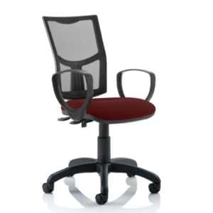 Eclipse II Mesh Back Office Chair In Chilli With Loop Arms - UK