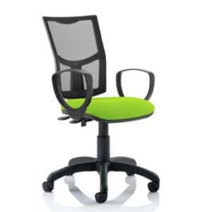 Eclipse II Mesh Back Office Chair In Green With Loop Arms - UK