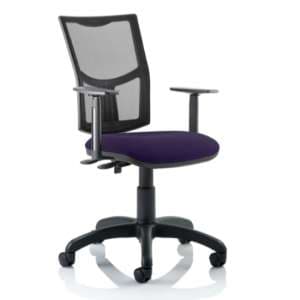 Eclipse II Mesh Back Office Chair In Purple And Adjustable Arms - UK