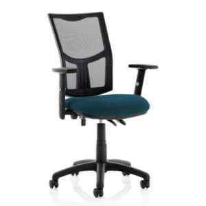 Eclipse II Mesh Back Office Chair In Teal And Adjustable Arms - UK