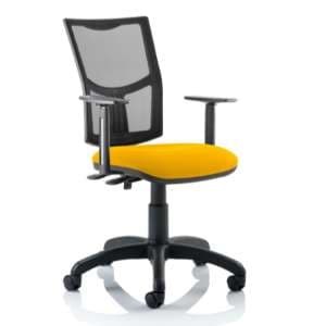 Eclipse II Mesh Back Office Chair In Yellow And Adjustable Arms - UK