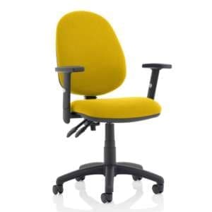 Eclipse II Office Chair In Senna Yellow With Adjustable Arms - UK