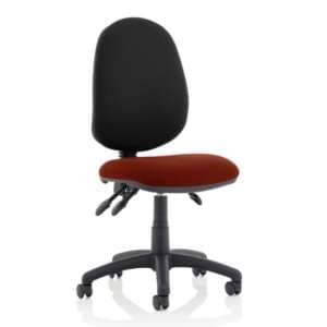 Eclipse III Black Back Office Chair In Ginseng Chilli No Arms