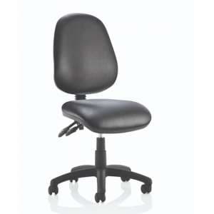 Eclipse Plus II Leather Office Chair In Black No Arms - UK