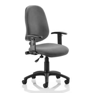 Eclipse Plus I Office Chair In Charcoal With Adjustable Arms - UK