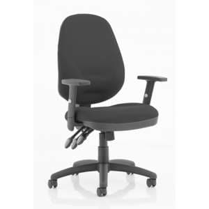 Eclipse Plus XL Office Chair In Black With Adjustable Arms - UK