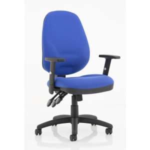 Eclipse Plus XL Office Chair In Blue With Adjustable Arms - UK