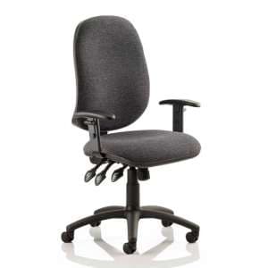 Eclipse Plus XL Office Chair In Charcoal With Adjustable Arms - UK