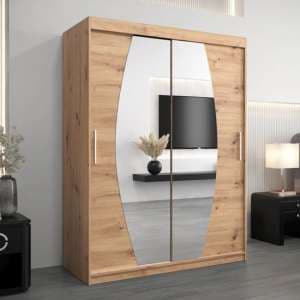Eden Mirrored Wardrobe 2 Sliding Doors 150cm In White - UK
