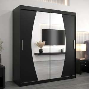 Eden Mirrored Wardrobe 2 Sliding Doors 180cm In Black - UK