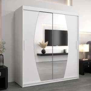 Eden Mirrored Wardrobe 2 Sliding Doors 180cm In White - UK