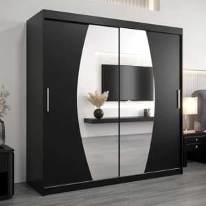 Eden Mirrored Wardrobe 2 Sliding Doors 200cm In Black - UK
