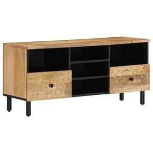 Eden Wooden TV Stand With 5 Shelves In Natural - UK