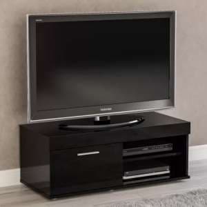 Edged High Gloss TV Stand Small In Black