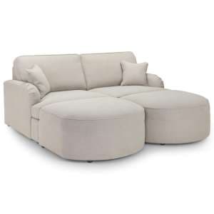 Edith Fabric 3 Seater Sofa Bed In Beige